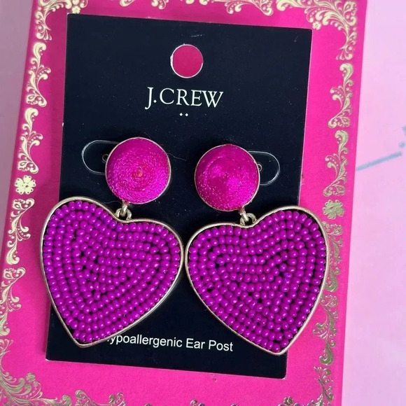 J.Crew Beaded heart drop earrings - Picture 6 of 10